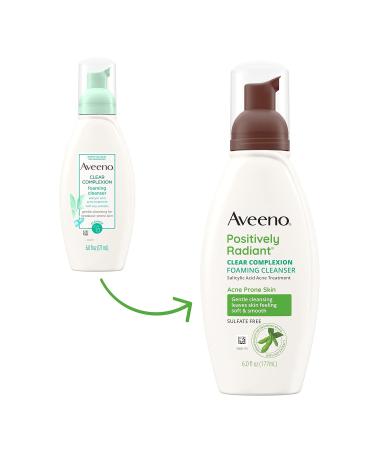 Aveeno Clear Complexion Foaming Facial Cleanser with Salicylic Acid - Pack of 3 | For Acne-Prone Skin | Sulfate-Free & Hypoallergenic - Buy Online on GoSupps.com