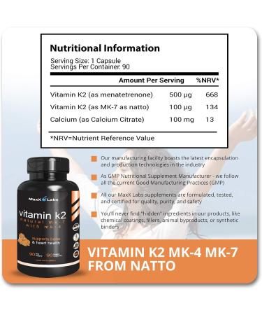 MaxX Labs Advanced Bladder Control Supplement for Women & Men 60 Caps + Vitamin K2 Supplement - Full Spectrum Vitamin K2 MK7 MK4 & Calcium - 90 Capsules - Buy Online on GoSupps.com