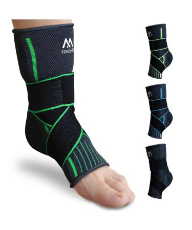 med-fit Stride-Flex Ankle Support 3D fabric technology 360 degrees of compression. Ideal for Ligament Damage Sprained Ankle Plantar Fasciitis Joint Pain and Tendonitis (1 Green Large) Large Green 1
