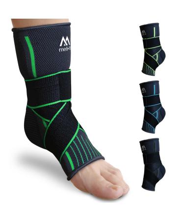 med-fit Stride-Flex Ankle Support 3D fabric technology 360 degrees of compression. Ideal for Ligament Damage Sprained Ankle Plantar Fasciitis Joint Pain and Tendonitis (1 Green Small) Small Green 1