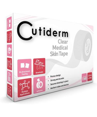 Buy Hypoallergenic Medical Surgical Bandage Tape - Transparent Book Plaster 2.5cm x 10m 6 Rolls for First Aid | International Shipping Available - Buy Online on GoSupps.com