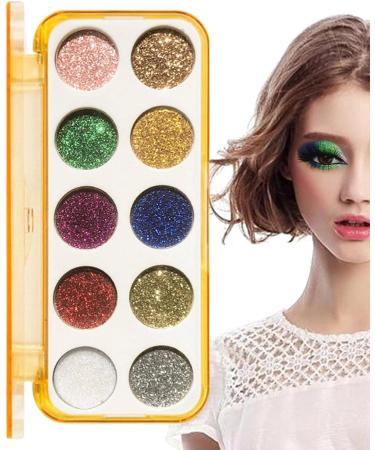 Eyeshadow Palette - 10 Shades Highly Pigmented Eyeshadow | Eye Shadow Makeup Pallet High Pigmented Matte Shimmer Make up Kit for Women Girls Shzons 01# Glitter Plate - Buy Online on GoSupps.com