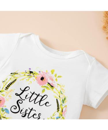Miyababy Matching Sister Romper Set - Big & Little Sister Cotton T-Shirt Jumpsuit 0-3 Months - Buy Online on GoSupps.com