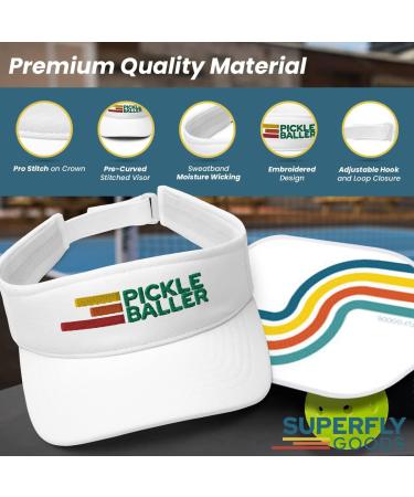 Super Fly Goods Retro Pickleball Visor - Adjustable Unisex White Visor for Pickleball Enthusiasts - Buy Online on GoSupps.com