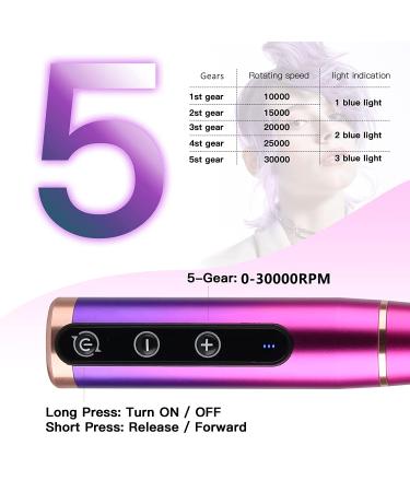 Lavinda Aurora Cordless Nail Drill Kit - Rechargeable Electric File for Gel & Acrylic Nails with 12Pcs Bits - Portable E-File for Beginners - Buy Online on GoSupps.com