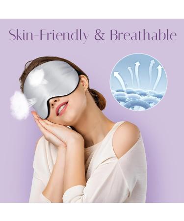 Olesilk Adjustable Silk Sleep Mask - 100% Mulberry Eye Mask for Sleeping | Unisex Silver Gray - Buy Online on GoSupps.com