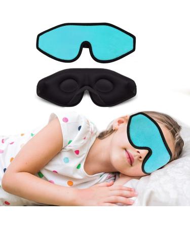 Kids Memory Foam 3D Contoured Sleep Mask - Blockout Light Eye Cover for Girls & Boys (Blue) - Buy Online on GoSupps.com