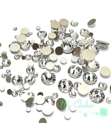 Crystal-Wholesale Swarovski Clear CRYSTAL (001) 2058/2088 Crystal Fatbacks Rhinestones Nail Art Mixed With Sizes Ss5  Ss7  Ss9  Ss12  Ss16  Ss20  Ss30  144 Piece