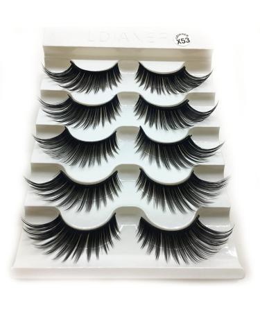 5 Pairs 5D False Eyelashes - Handmade Thick Fluffy Artificial Eyelashes for Makeup & Cosplay - Long-Lasting Black Nerzimitat - Buy Online on GoSupps.com