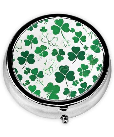 St. Patrick's Day Round Pill Box - 3 Compartment Portable Travel Organizer for Vitamins & Medicine - Buy Online on GoSupps.com