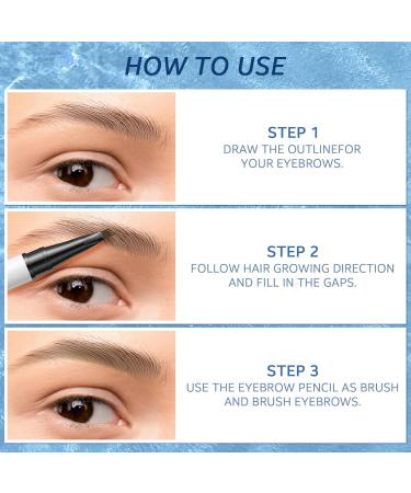 Magic Eyebrow Pencil with 4 Fork Tip Microblading Brow Pencil for Natural Makeup Long-Lasting All Day Fine Stroke 3D Waterproof Brow Pen to Accurate Depiction for Makeup Beginners (Dark Brown) - Buy Online on GoSupps.com