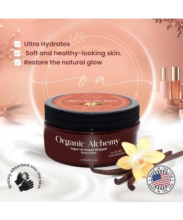 Whipped Argan Oil Body Butter | Natural Anti-Aging Cream for Dry Skin | 8 OZ Warm Vanilla Sugar Best Skin Care for Women - Buy Online on GoSupps.com
