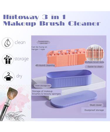 Buy Makeup Brush Cleaning Mat - Silicone 3-in-1 Cleaner & Organizer | Travel-Friendly Beige Brush Storage - Buy Online on GoSupps.com