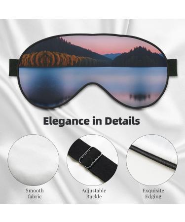 SSIMOO Lake Under Sunset Print Eye Mask | Double-Sided Soft & Light Blocking for Better Sleep Quality - Buy Online on GoSupps.com