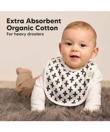 Keababies 8-Pack Organic Cotton Baby Bibs for Boys & Girls - Teething & Feeding Bibs for Infants & Toddlers (Grayscale) - Buy Online on GoSupps.com