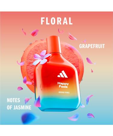 adidas Vibes Happy Feels Eau de Parfum 1.6 fl oz (Pack of 1) Notes of Floral Grapefruit and Vanilla Unisex Fragrance Long Lasting Sporty Fragrance Travel Size Floral 1.6 Fl Oz (Pack of 1) - Buy Online on GoSupps.com