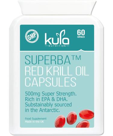 Kula Nutrition Max Strength Red Krill Oil Capsules - 1000mg per Serving - 60x 500mg Softgels - Astaxanthin EPA DHA Omega 3 for Heart, Blood Pressure, Vision, Brain Health - 1 Month Supply - Buy Online on GoSupps.com