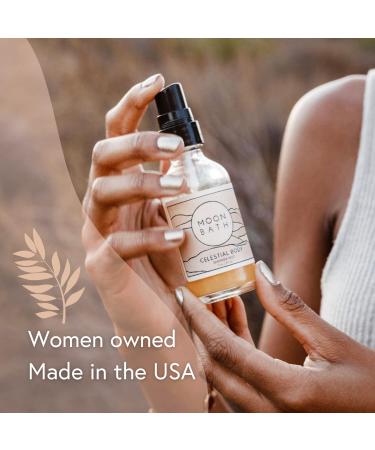 Moon Bath Celestial Body | Shimmering Hair & Body Mist w/Vetiver and Neroli Essential Waters Sparkly Gold Mica. Organic Beauty. No Synthetic Fragrance 2 oz. - Buy Online on GoSupps.com