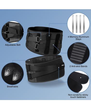 Kremorv Adjustable Back Support Belt for Men & Women | Lumbar Support for Lower Back Pain | XXL (Waist: 43-49) Ideal Back Bandage - Buy Online on GoSupps.com