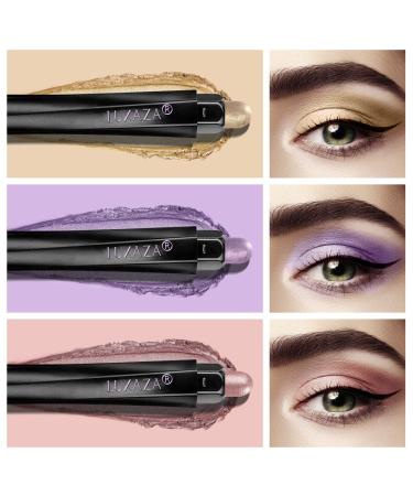LUXAZA 3PCS Cream Eyeshadow Stick Set | Eye Brightener & Highlighter Makeup Pen | Waterproof & Long Lasting Neutral Shades | A8 - Colorful Clouds - Buy Online on GoSupps.com