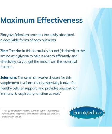 Zinc Plus Selenium Capsules - Immune & Respiratory Support - Non-GMO Vegan - 60 Servings - Buy Online on GoSupps.com