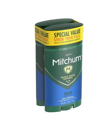 Mitchum Men's Antiperspirant Deodorant - Ice Fresh - 2.7 OZ (76g) Twin Pack - Buy Online on GoSupps.com