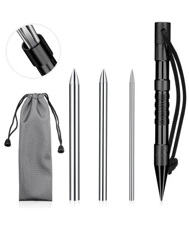 Paracord Knotters Tool Marlin Spike with 3 Pieces Paracord FID Paracord Tools Marlin Spike Stainless Steel Paracord Needle Lacing Needles for Paracord Leather Rope Cords Work Bracelet Weaving (Black)