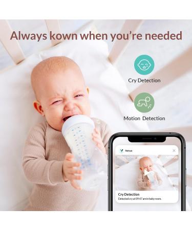 Peekababy Smart Baby Monitor with Camera and Audio | 5'' LCD Screen | Cry Detection | Sleep Analysis | 2-Way Talk | Clear Night Vision | Gift for Baby Shower - White - Buy Online on GoSupps.com