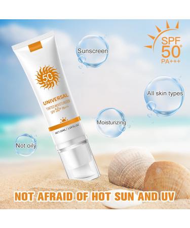Buying Tinted Sunscreen for Face SPF 50 - Hydrating Non-Sticky Travel Size (2PCS) | Universal Solar Protection - Buy Online on GoSupps.com