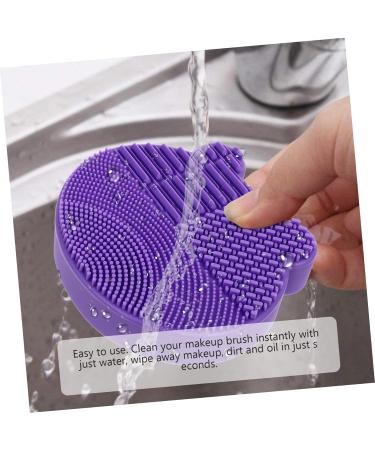 Ipetboom 2 1 Makeup Brush Cleaning Pad Scrubber Silicone Makeup Brush Silicone Holder 2 in 1 Brush Cleaner Pad Makeup Brush Holder Brush Storage Holder Silicone Brush Cleaner 11X10cm Purple - Buy Online on GoSupps.com