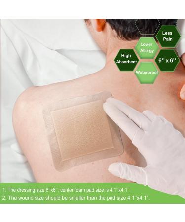 Buy NeuHeils Silicone Adhesive Foam Dressing 6x6 - 10 Pack for Bed Sores & Leg Ulcers | Waterproof & High Absorbency - Buy Online on GoSupps.com