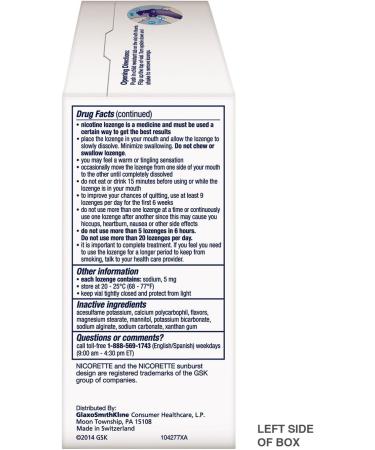 Nicorette Quit Smoking Lozenges - Fast-Acting Relief for Nicotine Cravings - Buy Online on GoSupps.com