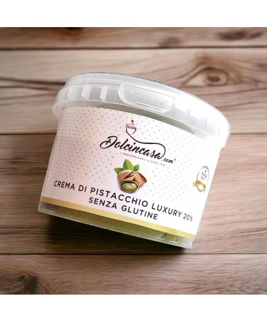 Pistachio Cream Luxury 20% Pistachios Flavour Melts Spreadable on Ice Cream Desserts Bread Biscuits for Cake and Pancakes Gluten Free Home or Professional Use 500g Pack - Buy Online on GoSupps.com