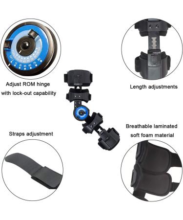 Orthomen Hinged ROM Elbow Brace - Adjustable Post OP Stabilizer Splint for Arm Injury Recovery (Right, Black) - Buy Online on GoSupps.com