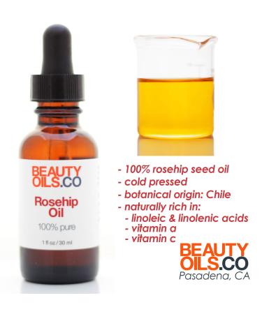 Organic Rosehip Seed Oil - Cold Pressed Moisturizer for Face & Dry Skin (1 fl oz) | Anti-aging, Scar Treatment - Buy Online on GoSupps.com