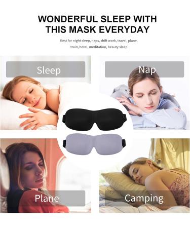 Relax Melodies Blackout Eye Mask 2 Pack - Adjustable 3D Contoured Cotton Sleeping Mask for Men and Women - Ideal for Travel - Purple & Black - Buy Online on GoSupps.com