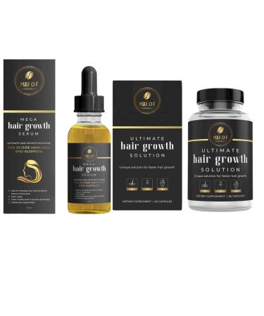 MAKOF HAIR GROWTH Treatment SERUM AND CAPSULES For Severe Hair loss and Alopecia. For thicker and fuller hair Keratin - Biotin - Colla