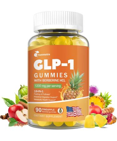 Femmetra GLP-1 Support Gummies Supports GLP-1 & AMPK Activation with Berberine HCl Akkermansia Probiotics Magnesium Turmeric & Milk Thistle Digestive Gut Energy & Metabolic Health 30 Days - Buy Online on GoSupps.com
