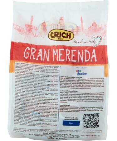  Italian Gourmet E.R. Gran Merenda Shortbread Crich Biscuits Practical Portions of 3 Biscuits 500 g Pack of 6 - Buy Online on GoSupps.com