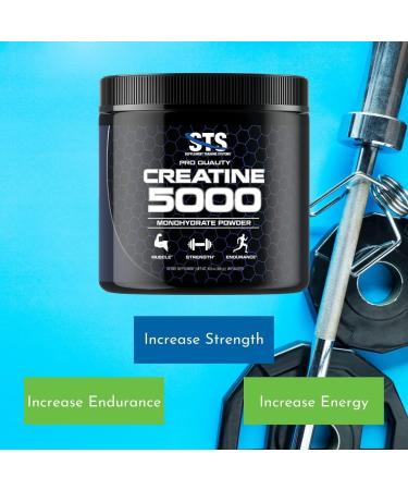 STS Creatine 300g - 100% Pure Creatine Monohydrate Powder for Muscle & Stamina - Pre & Post Workout Supplement - 60 Servings with Scoop - International Shipping Available - Buy Online on GoSupps.com