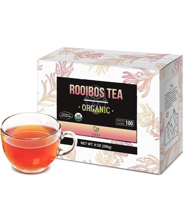 Soeos Organic Rooibos Tea Bags (100 Count) - Naturally Sweet Herbal Tea, Caffeine Free, USDA Organic - Red Rooibos Tea from South Africa, 9oz - Buy Online on GoSupps.com