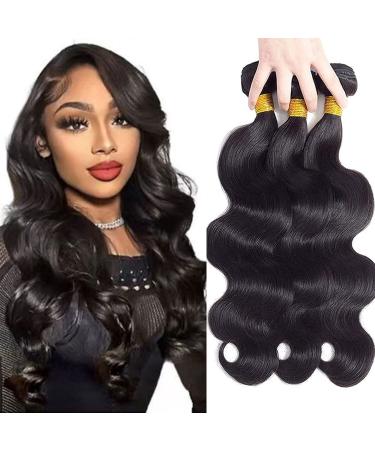 10 A Body Wave Bundles (22/24/26 Inch) Human Hair Bundles 100% Unprocessed Brazilian Virgin Remy Hair Body Wave 3 Bundles Wet and Wavy Long Hair Weave Bundles Natural Color 22 24 26 Body Wave 3 Bundles