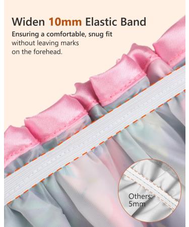 Mikimini Rainforest Large Shower Hoods 2-Pack | Waterproof & Reusable Shower Caps for Women with Long Hair | Pink Lace Design | XL Size - Buy Online on GoSupps.com