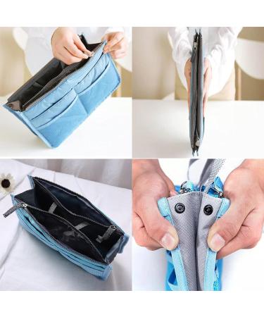 Yueming Handbags Organizer - Expandable Cosmetic & Diaper Bag Pocket Organizer for Women - 13 Bags Zip Liner Pouch Travel Bag 28x16.5x8.5cm Blue - Buy Online on GoSupps.com