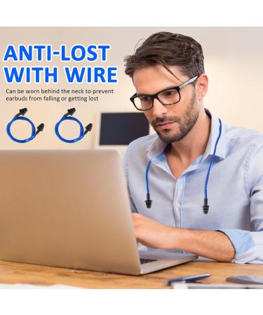 Xuhal 200 Pair Corded Ear Plugs - Reusable Silicone Noise Cancelling Earplugs for Sleep & Hearing Protection | Shooting Range Noise Reduction (Blue Black - Buy Online on GoSupps.com