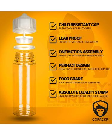 Chubby Gorilla V3 4X 120ml PET Dropper Bottles - Clear Bottles with Caps for E-Liquid & DIY | International Shipping - Buy Online on GoSupps.com