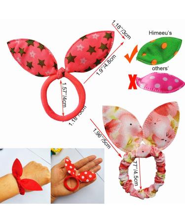 Himeeu 40 PCS Rabbit Ear Hair Ties for Girls and Women - No Crease Ponytail Holders - Random Colors - Buy Online on GoSupps.com