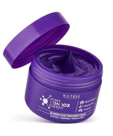 BLONDE BONDOX HAIR TREATMENT 8.8 oz Purple Hair Mask for Blondes | Formaldehyde-Free & Cruelty-Free | Results for up to 1-3 months | Marine Collagen & Almond Oil Hair Repair Moisturizer Thermal Mask 8.8 Fl Oz (Pack of 1)