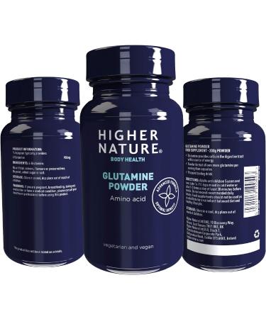 Higher Nature Glutamine Powder - 200g Pure Amino Acid for Gut Health - Vegetarian & Vegan - Buy Online on GoSupps.com