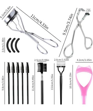 DALAETUS 13 Pcs Stainless Steel Lash Curler Set Eyelash Curler with Silicone Pad Steel Eyelash Brush Eyelash Comb Disposable Brushes Assist Clip Partial Curler for Women - Buy Online on GoSupps.com